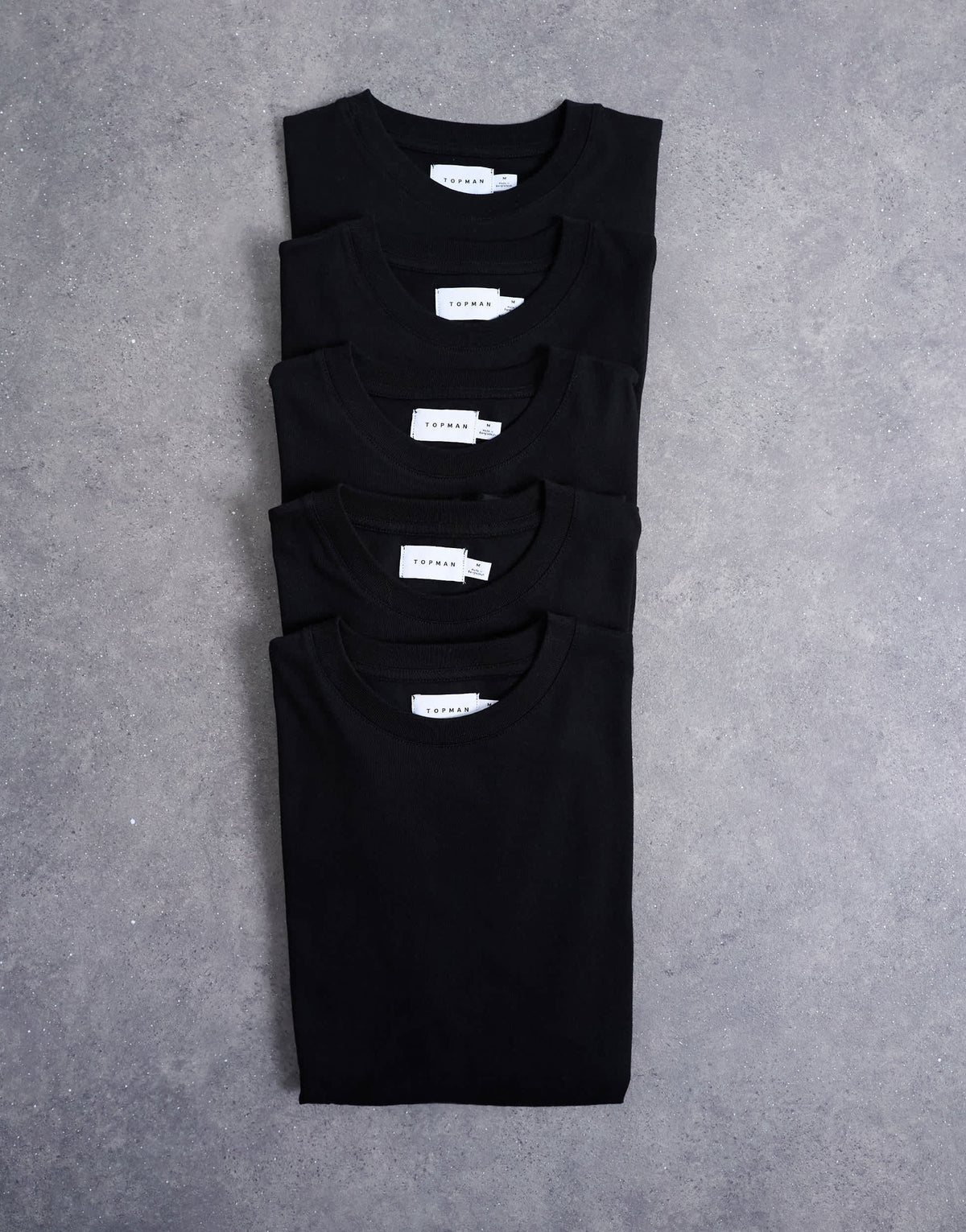 Topman 5 pack classic fit t-shirt in black