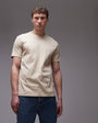 Topman classic fit t-shirt in stone