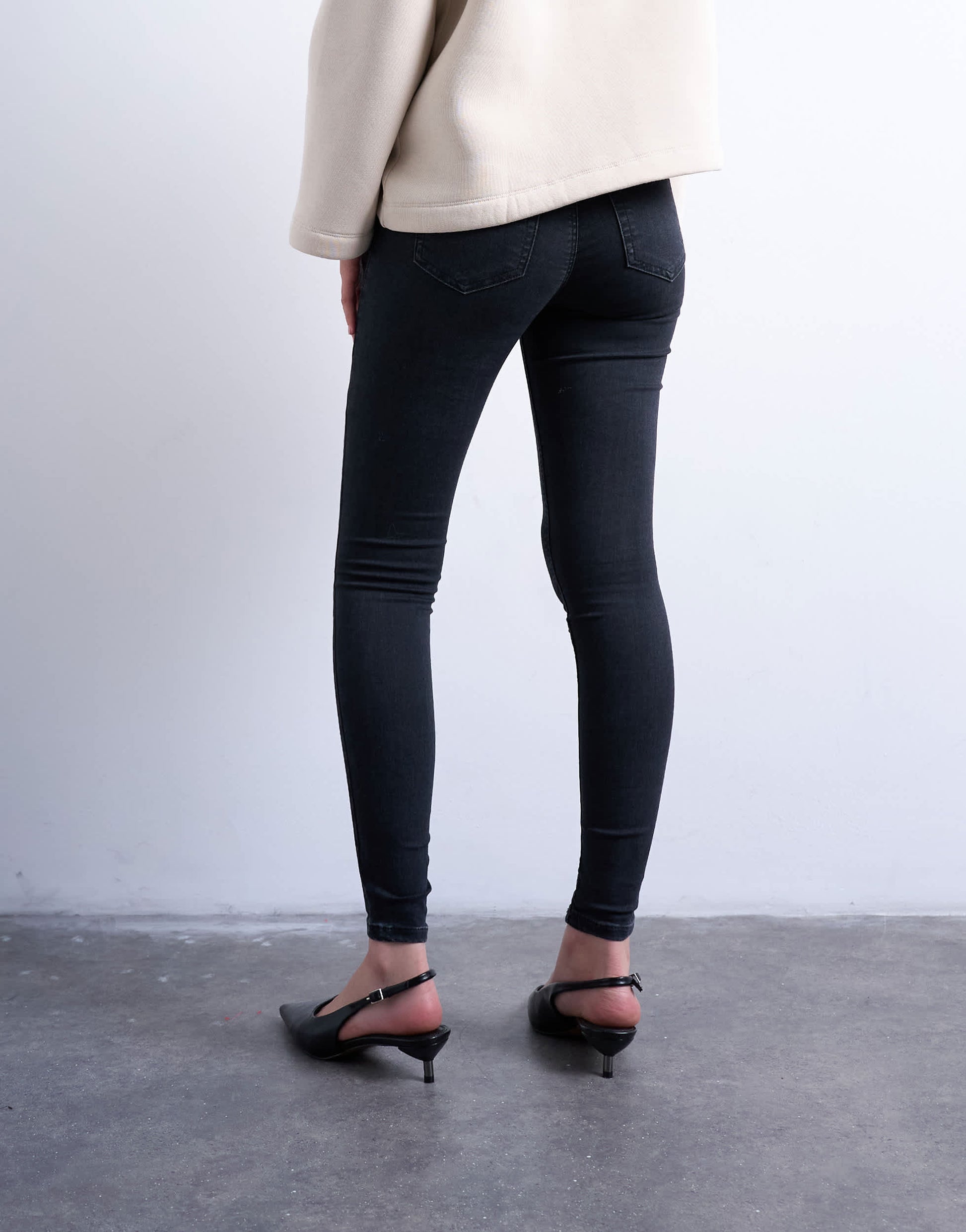 Topshop Joni high rise super skinny jean in washed black