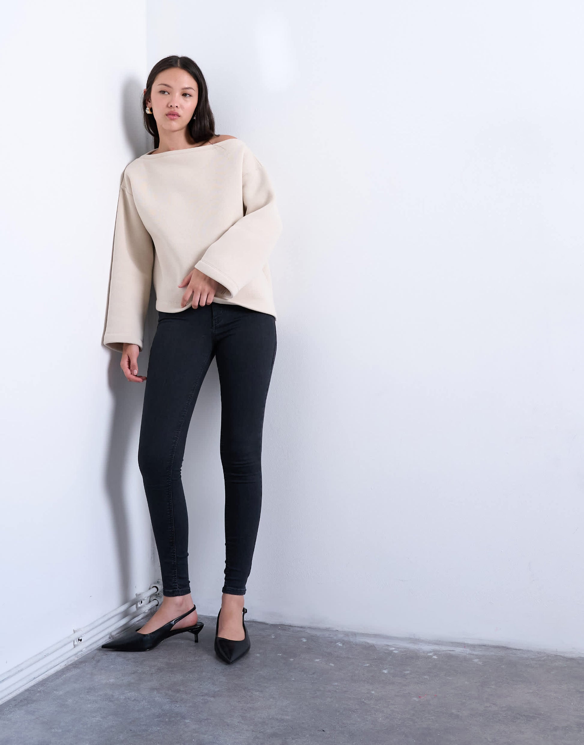 Topshop Joni high rise super skinny jean in washed black