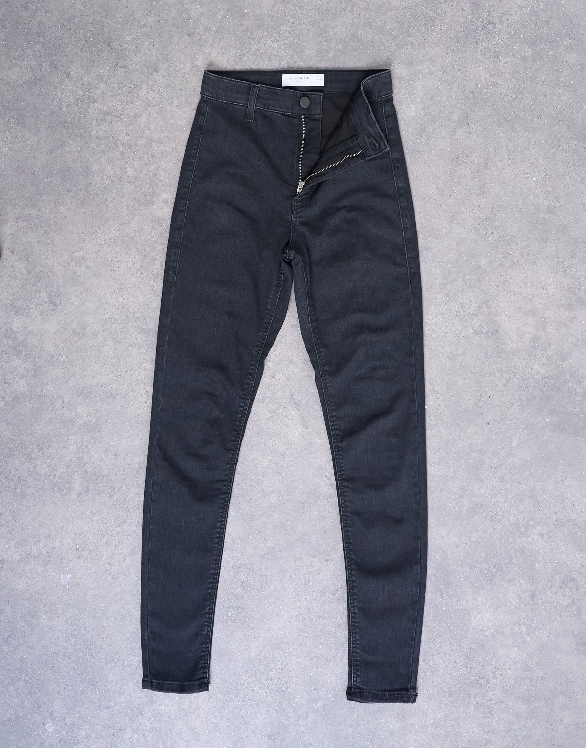Topshop Joni high rise super skinny jean in washed black