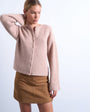 Topshop knitted easy ribbed relaxed cardigan in oat