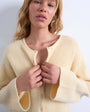 Topshop knitted easy ribbed relaxed cardigan in buttermilk