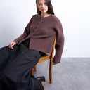 Gilet Topshop en maille côtelée décontractée couleur chocolat