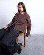 Topshop knitted easy ribbed relaxed cardigan in chocolate