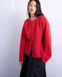 Topshop knitted easy ribbed relaxed cardigan in red