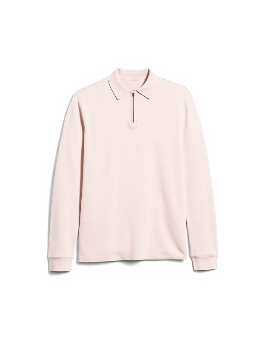 Topman essential knitted zip polo in stone