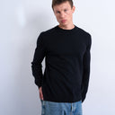 Topman pull ras du cou essentiel en maille noir