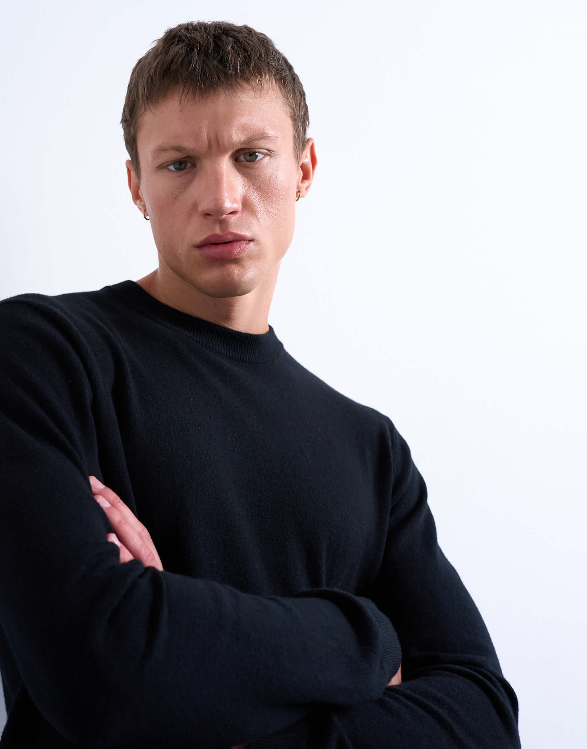 Topman essential knitted crew neck in black