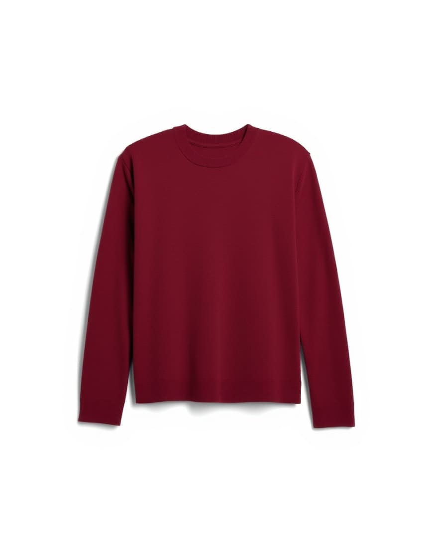 Topman essential knitted crew neck in burgundy