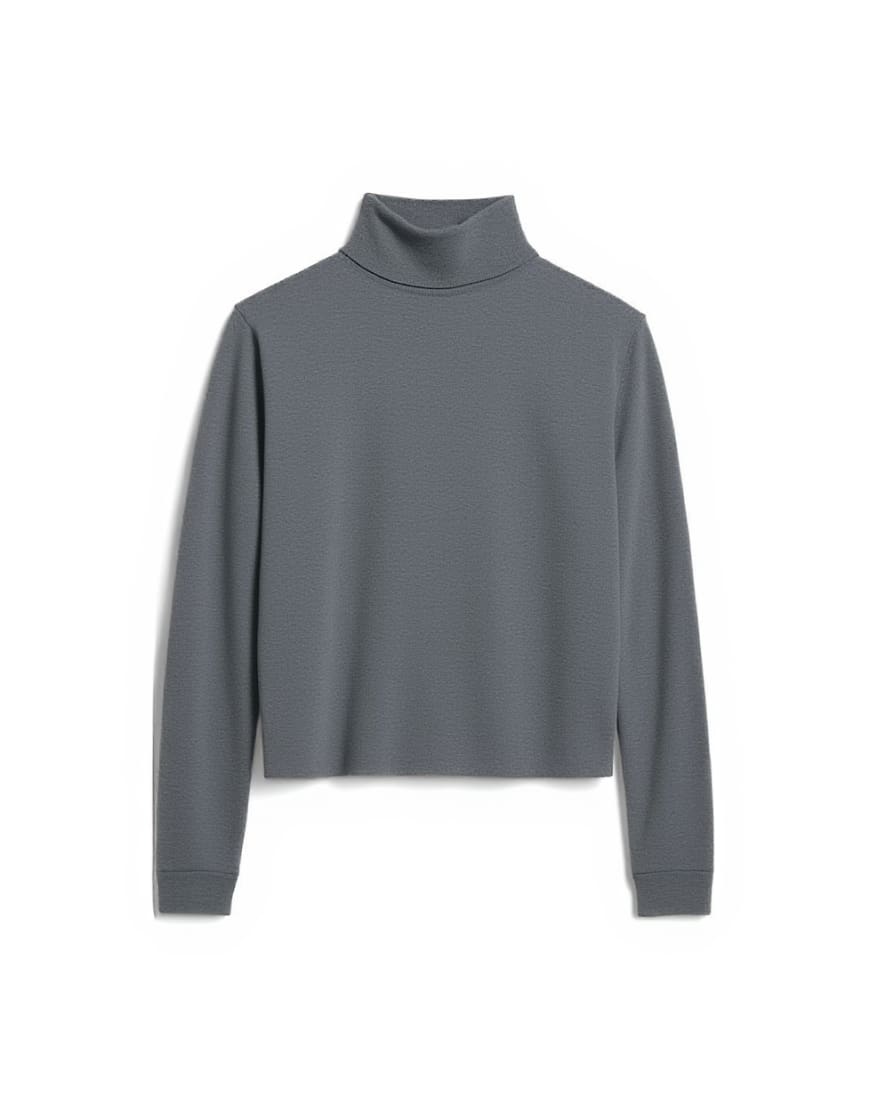 Topman essential knitted roll neck in charcoal