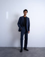 Topman straight wool touch suit trousers in navy