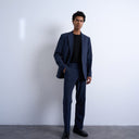 Topman Anzughose aus Wollmischung in Marineblau
