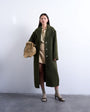 Topshop brushed unlined dropped shoulder clean chuck on coat with wool in khaki