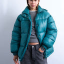 Topshop Steppjacke aus hochglänzendem Ripstop-Gewebe in Türkis
