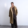 Topshop formeller, langer Shearling-Mantel in Khaki