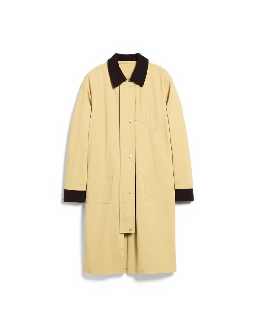 Topshop contrast collar longline shacket in mustard