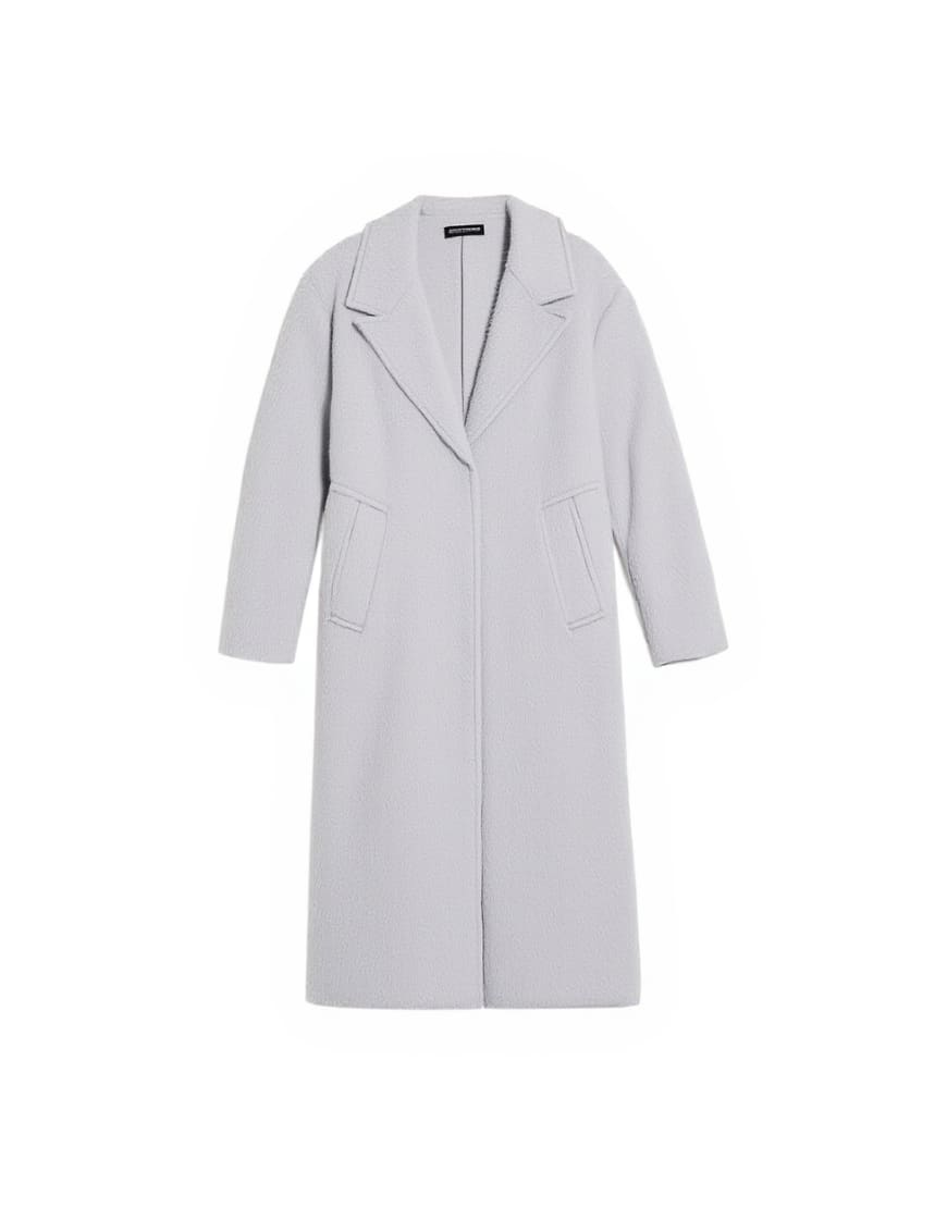 Topshop brushed unlined dropped shoulder clean chuck on coat with wool in grey marl