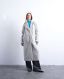 Topshop brushed unlined dropped shoulder clean chuck on coat with wool in grey marl