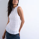 Topshop shirred tank top in white