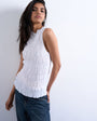 Topshop shirred tank top in white