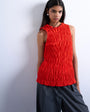 Topshop shirred tank top in red