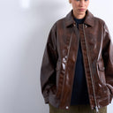 Topshop faux leather shiny mottled patch pocket shacket in brown