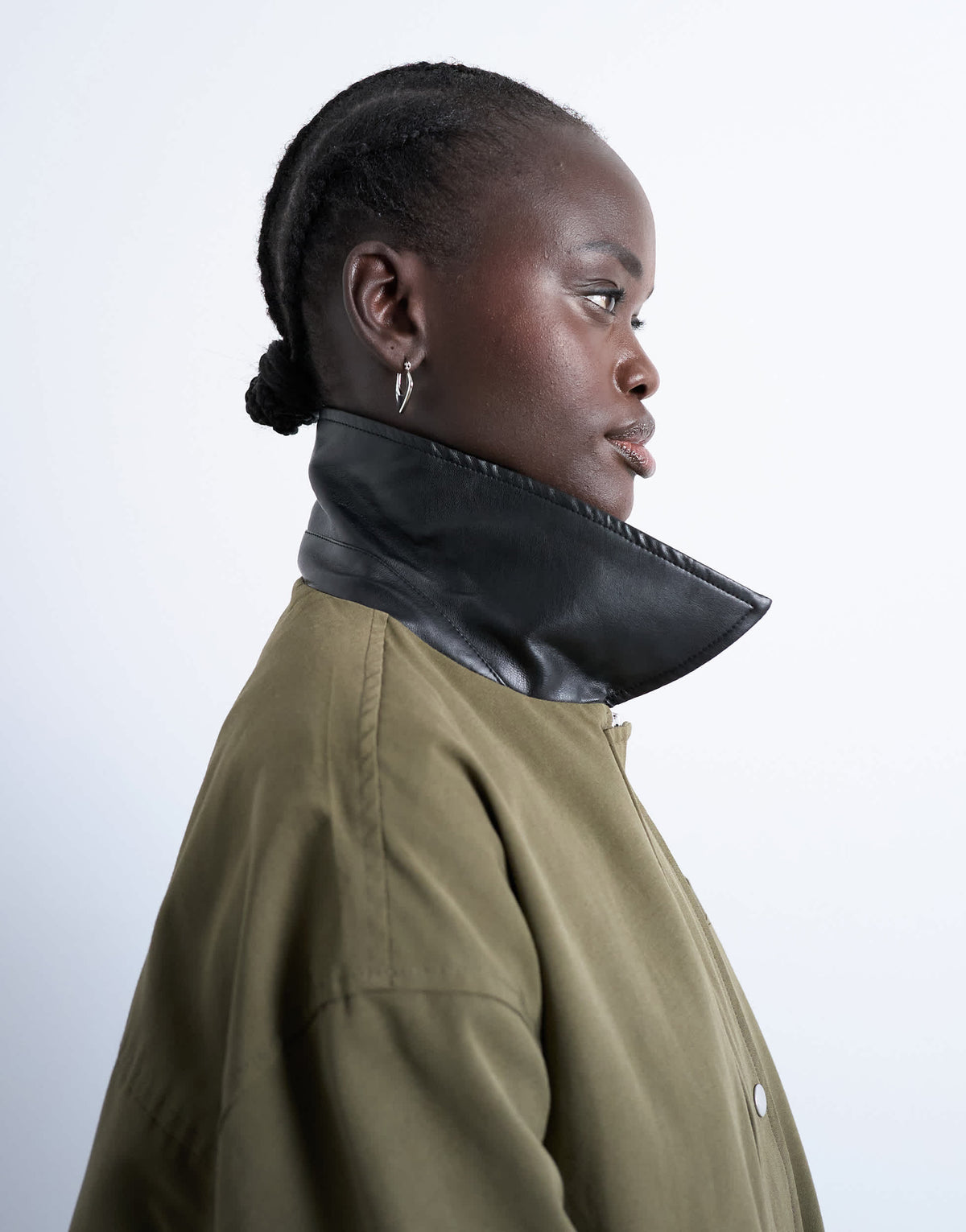 Topshop shacket with patch pocket in dark green