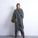Topshop clean double breasted longline coat in charcoal