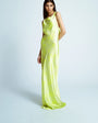 Topshop racer neck with dropped cowl back in lime floral