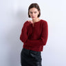 Topshop Strickjacke mit Rippstrick und Knopfleiste in Rot
