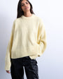Topshop knitted wool blend fluffy ultimate jumper in buttermilk