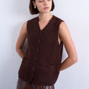 Topshop gestricktes Tanktop mit aufgesetzter Tasche in Braun