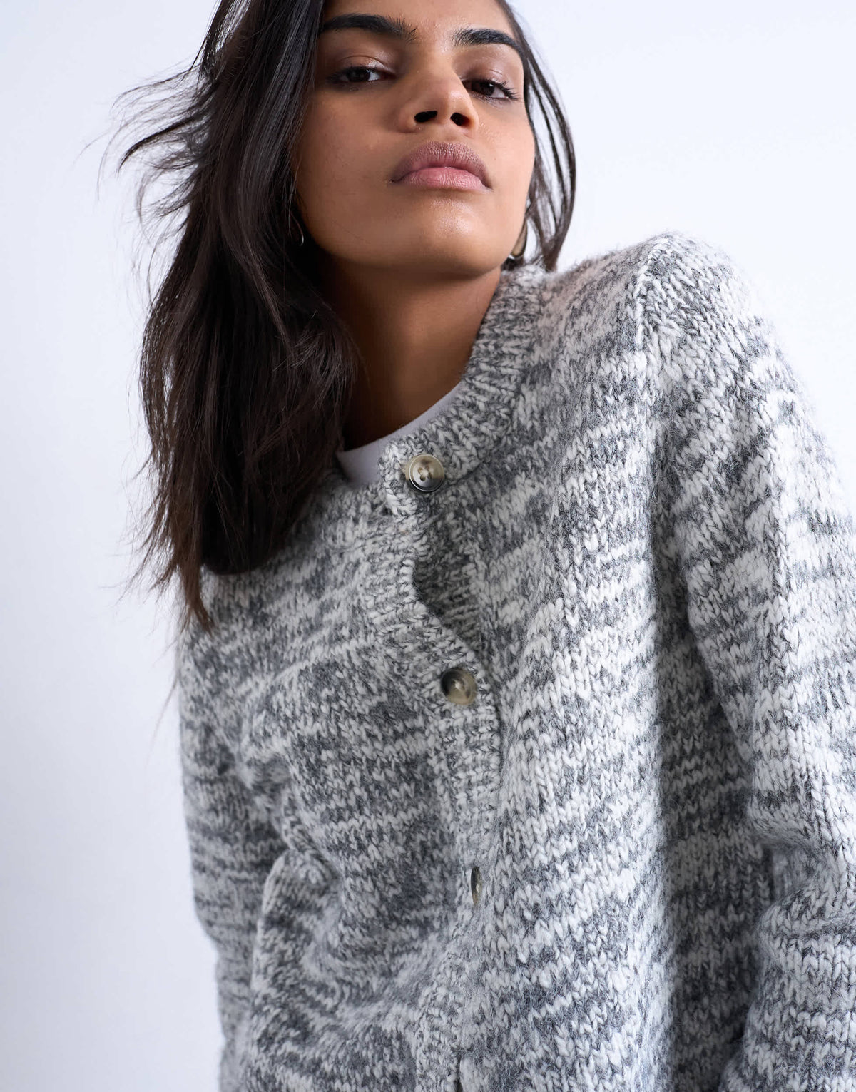 Topshop knitted salt and pepper cardigan