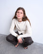 Topshop knitted covered button cardigan in ivory