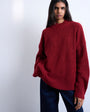 Topshop knitted oversized clean wide neck rib jumper in rust