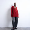 Topshop knitted oversized boyfriend longline easy cardigan in red