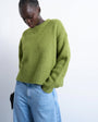 Topshop knitted wool blend fluffy ultimate jumper in green