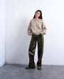 Topshop knitted wool blend fluffy exposed seam easy jumper in oat