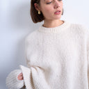 Topshop knitted wool blend fluffy ultimate jumper in white