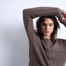 Topshop Strickjacke mit verdeckten Knöpfen in Braun