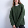 Topshop Strickpullover im Oversize-Stil mit Rippstrick und Ballonärmeln in Grün