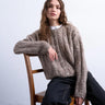 Topshop flauschige Strickjacke mit Zopfmuster in Hafer