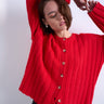 Topshop Strickjacke mit breiterem Rippenmuster in Rostrot