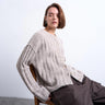 Topshop Strickjacke mit breiterem Rippenmuster in Hafer
