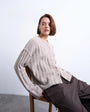 Topshop knitted wider rib cardigan in oat