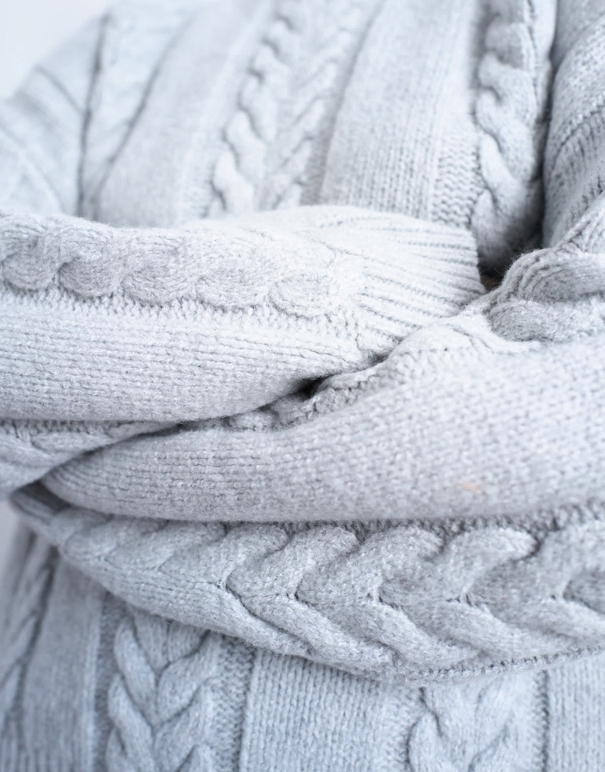 Topshop knitted oversized cable and wide rib jumper in grey