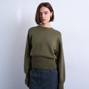 Pull en maille Topshop à la taille cintrée, couleur kaki