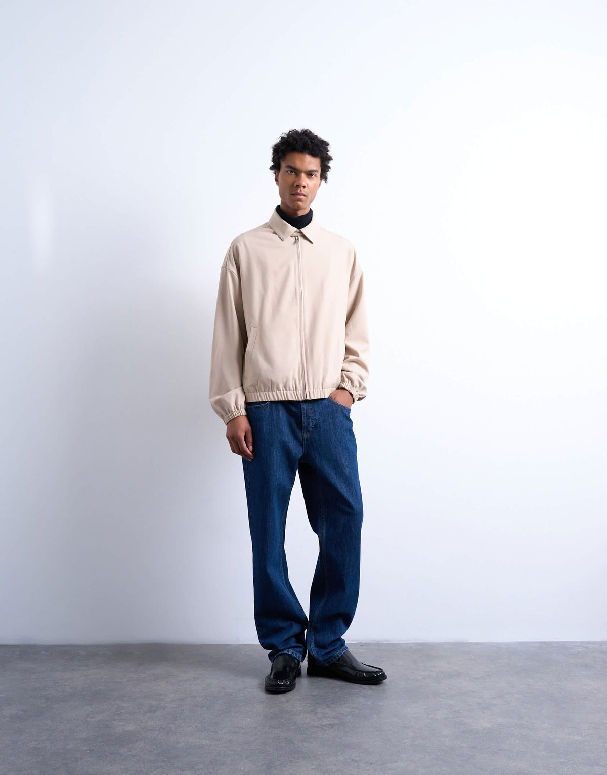 Topman harrington jacket in stone