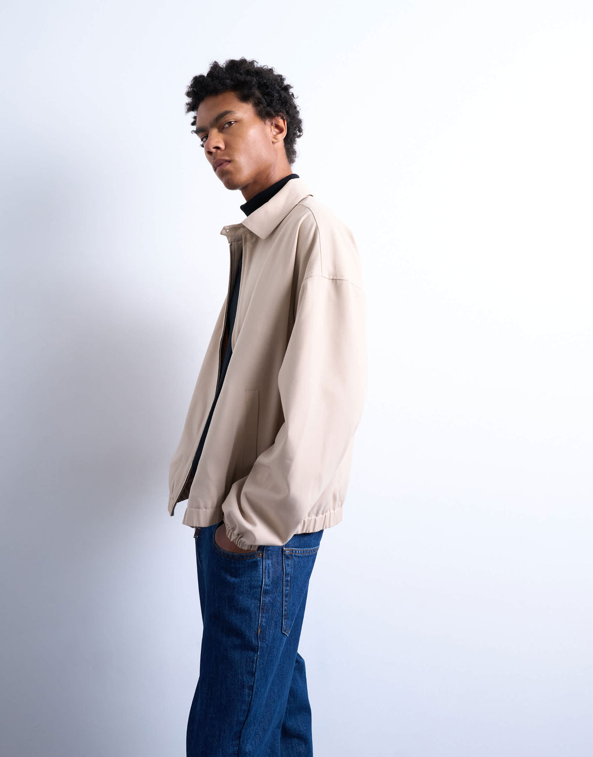 Topman harrington jacket in stone